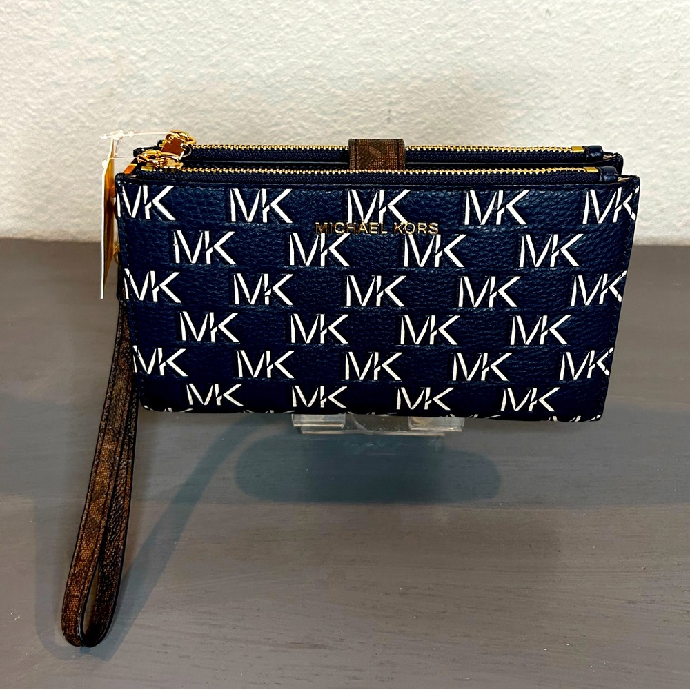 Michael Kors Jet Set Logo Double Zip Wristlet - Picture 1 of 7